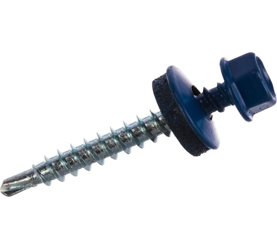 Изображение товара Кровельный саморез Качественный КРЕПЕЖ синий RAL 5005, 4.8х38 мм, 75 шт 0300153 КЧ