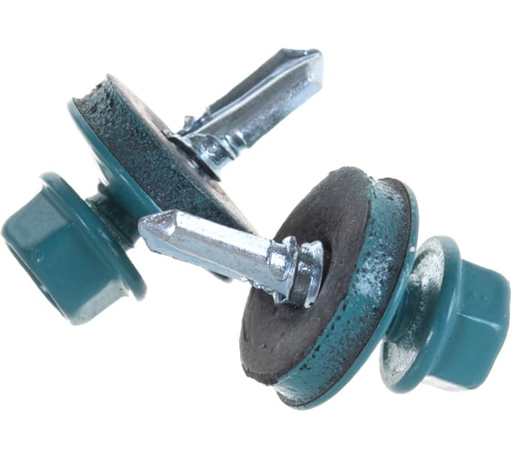 Изображение товара Кровельный саморез Качественный КРЕПЕЖ синяя вода RAL 5021, 5.5х19 мм, 200 шт 1000721 КЧ