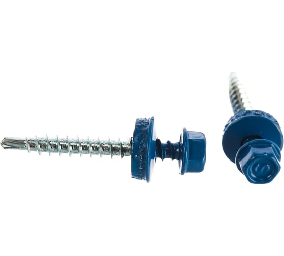 Изображение товара Кровельный саморез Качественный КРЕПЕЖ синий RAL 5005, 4.8х38 мм, 250 шт 1000153 КЧ