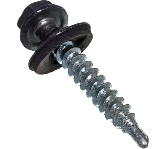 Изображение товара Кровельный саморез Качественный КРЕПЕЖ серый графит RAL 7024, 4.8х35 мм, 200 шт 1000699 КЧ