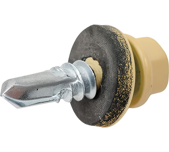 Изображение товара Кровельный саморез Качественный КРЕПЕЖ слоновая кость RAL 1014, 5.5х19 мм, 200 шт 1000729 КЧ