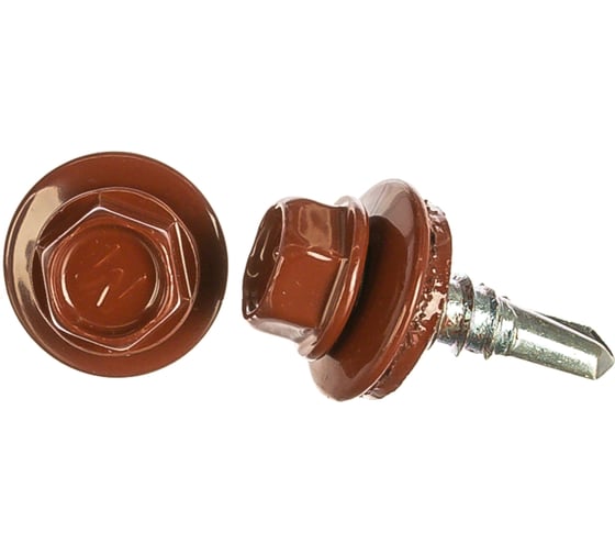 Изображение товара Кровельный саморез крепежная техника красная окись RAL 3009, 5.5х19 мм, 300 шт 420302 БК