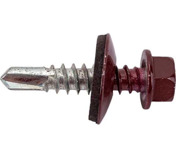 Изображение товара Кровельный саморез Качественный КРЕПЕЖ красное вино RAL 3005, 5.5х25 мм, 70 шт 0300137 КЧ