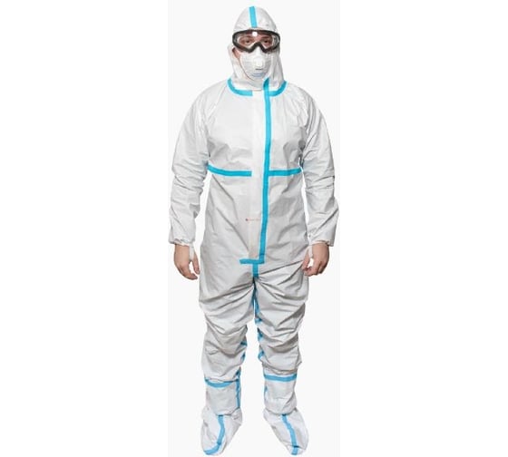 Изображение товара Комбинезон химзащиты Фабрика Вега Спец vega pro ultra с бахилами, размер 56-58 1671230