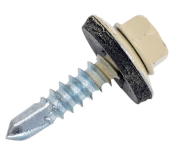 Изображение товара Кровельный саморез крепежная техника слоновая кость RAL 1014, 5.5х25 мм, 250 шт 420408 БК