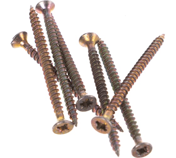 Изображение товара Шуруп Качественный КРЕПЕЖ желтый цинк 3,5x50, 140 шт. 0300449 КЧ