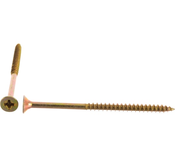 Изображение товара Шуруп Качественный КРЕПЕЖ желтый цинк 6.0x100, 35 шт. 0300531 КЧ