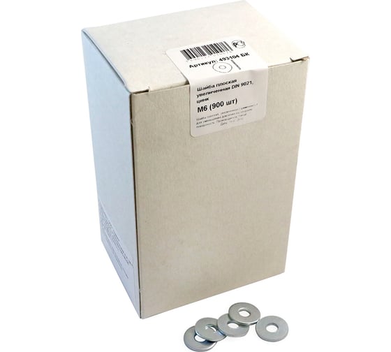 Изображение товара Плоская увеличенная шайба крепежная техника DIN 9021, М6, 900 шт. 493104 БК