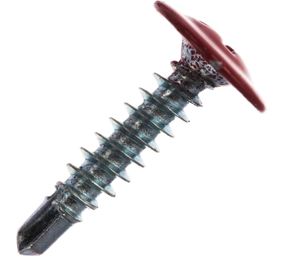 Изображение товара Прессшайба Качественный КРЕПЕЖ 4.2х19 мм, красный рубин RAL 3003, сверло, 250 шт 0300251 КЧ