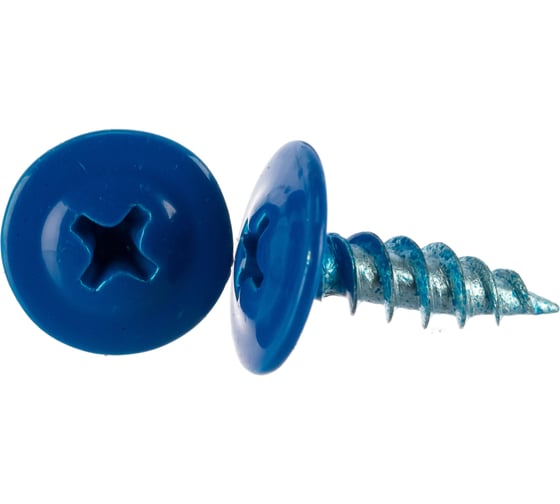 Изображение товара Прессшайба Качественный КРЕПЕЖ 4.2х13 мм, синяя RAL 5005, острая, 300 шт 0200251 КЧ