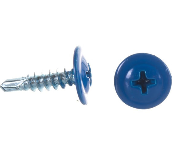Изображение товара Прессшайба Качественный КРЕПЕЖ 4.2х16 мм, синяя RAL 5005, сверло, 250 шт 0301101 КЧ