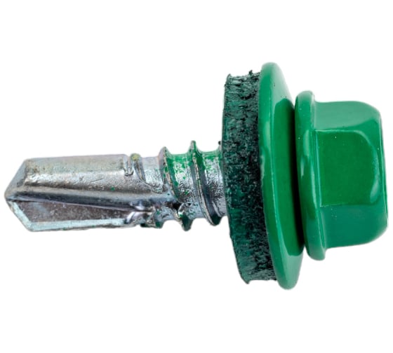 Изображение товара Кровельный саморез Качественный КРЕПЕЖ зеленая мята RAL 6029, 5.5х19 мм, 200 шт 1000209 КЧ