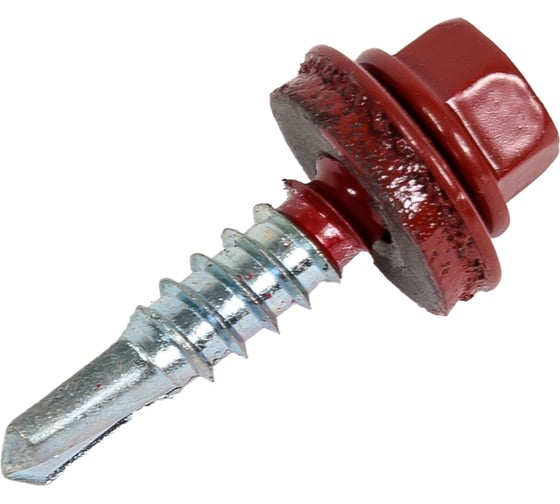 Изображение товара Кровельный саморез Качественный КРЕПЕЖ красно-коричневый RAL 3011, 5.5х25 мм, 200 шт 1000655 КЧ