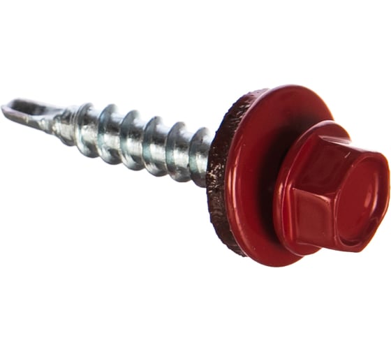Изображение товара Кровельный саморез Качественный КРЕПЕЖ красный рубин RAL 3003, 4.8х29 мм, 200 шт 1000657 КЧ