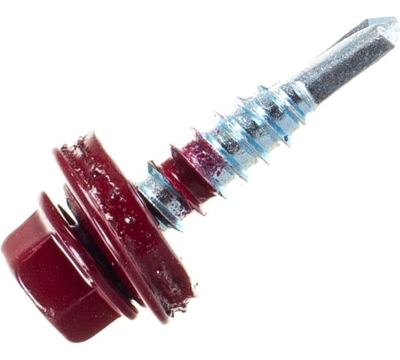 Изображение товара Кровельный саморез Качественный КРЕПЕЖ красное вино RAL 3005, 5.5х25 мм, 50 шт 0200137 КЧ