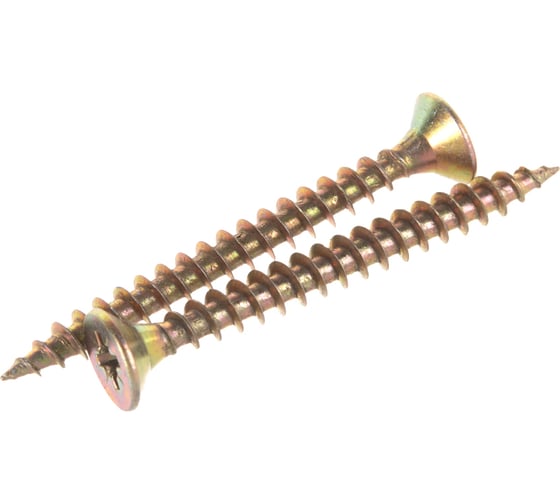 Изображение товара Шуруп Качественный КРЕПЕЖ желтый цинк 5,0x50, 100 шт. 0300505 КЧ