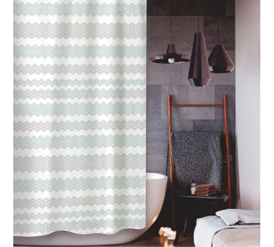 Изображение товара Штора для ванной Zenfort "гармония" полиэстер, 180x200 см, 12 колец, мультиколор 104200