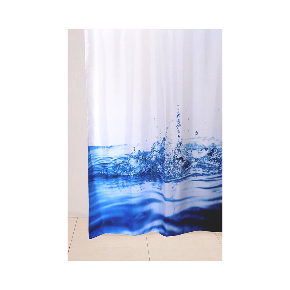 Изображение товара Штора для ванной Zenfort "капля" полиэстер, 180x200 см, 12 колец, с утяжелителем, мультиколор 104227