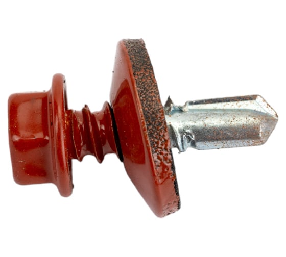 Изображение товара Кровельный саморез Качественный КРЕПЕЖ коричневая медь RAL 8004, 5.5х19 мм, 200 шт 1000247 КЧ