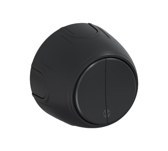 Изображение товара Двойной накладной (наружный) переключатель OneKeyElectro Rotondo, цвет черный. 7700960