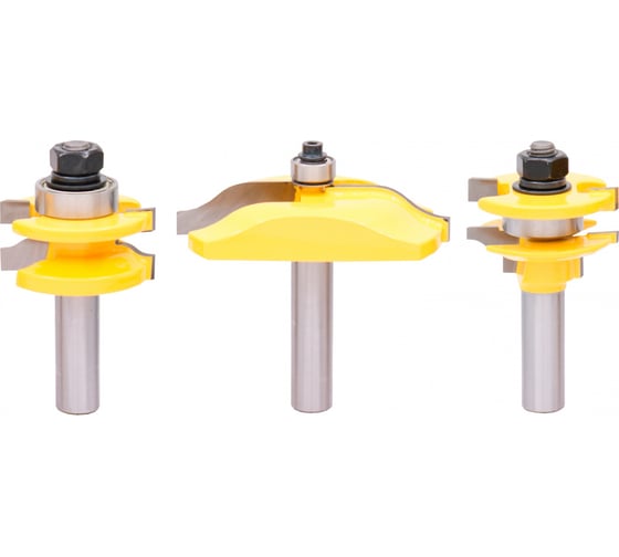 Изображение товара Фрезы мебельной обвязки + филенка (Z=2, D=41.3x18-22 мм (L=74.8 мм) + D=76.2x14.9 мм (L=77.6 мм), S=12 мм) Deltatools 300.007 06-4859