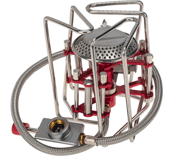 Изображение товара Плитка газовая туристическая медея под резьбовой баллон 230 гр с пьезоподжигом и шлангом REXANT 12-4148