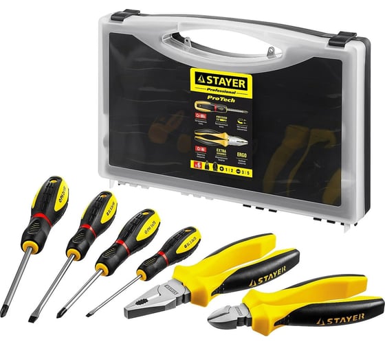 Изображение товара Набор губцевого инструмента STAYER Hercules 6 предм. 2202-H6