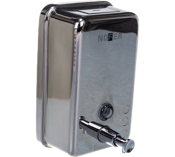 Изображение товара Диспенсер для мыла Nofer INOX глянцевый прямоугольный с пластиком внутри 1200 мл. 03041.B