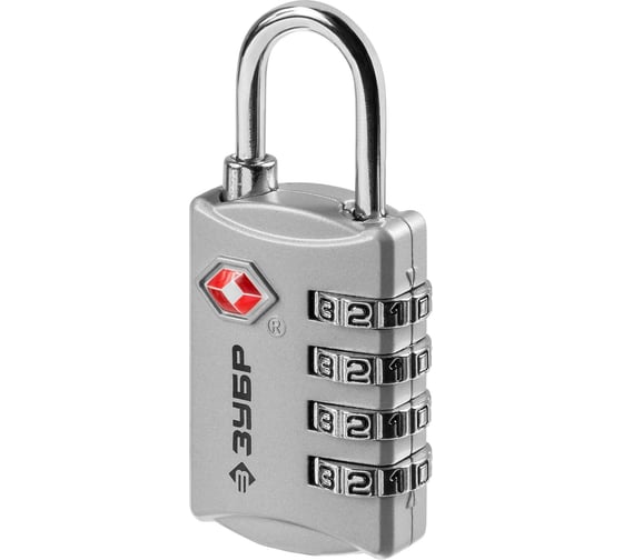 Изображение товара Багажный кодовый замок Зубр TSA 4 диска ПРОФ 37114