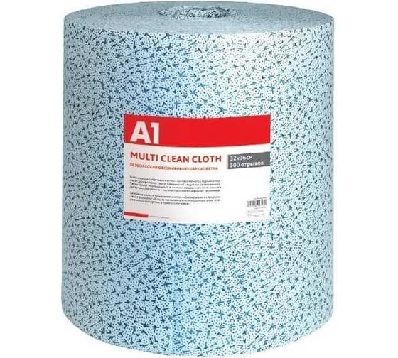 Изображение товара Салфетки для обезжиривания безворсовые в рулоне A1 MULTI CLEAN CLOTH, гусиные лапки, 500 отрывов 32 100MC-0500