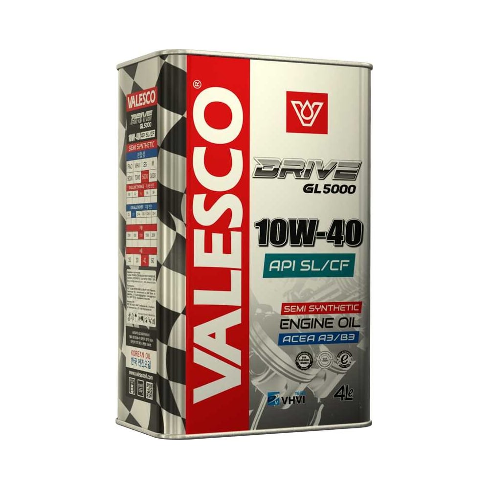 Изображение товара Моторное масло VALESCO DRIVE GL 5000 10W40 4 л полу синтетика