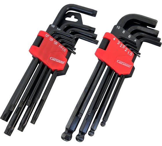 Изображение товара Набор шестигранников и TORX Сорокин 19 предметов 1.38