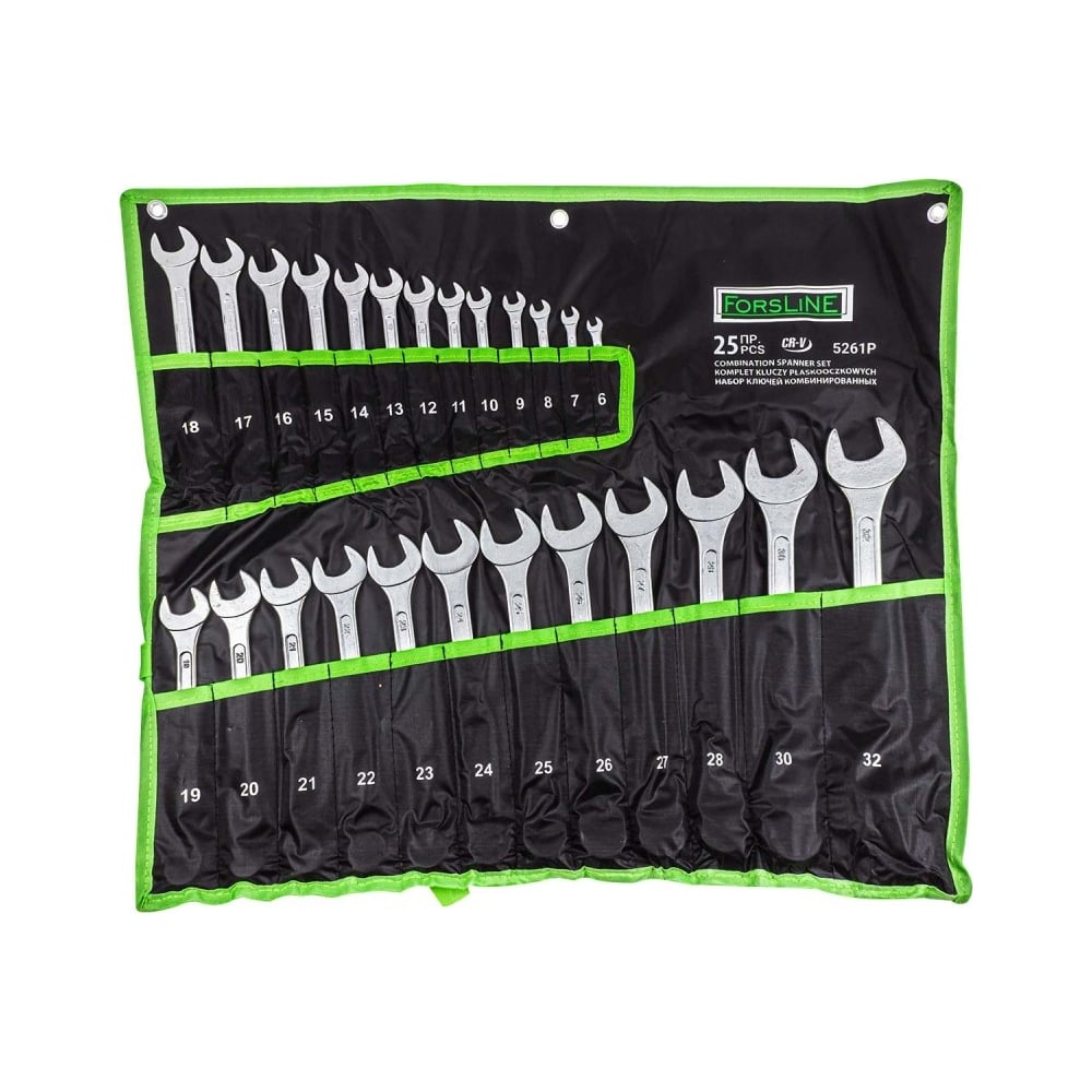 Ключи Forsland комбинированные, набор 25пр. (6-28, 30, 32мм) FL-5261P(54264)