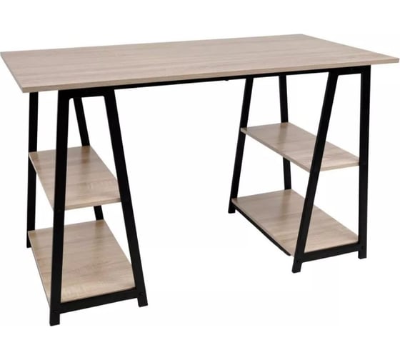 Изображение товара Письменный стол AKS Home TOPAZ, светлый дуб/черный металл, 1200x600x770 86202