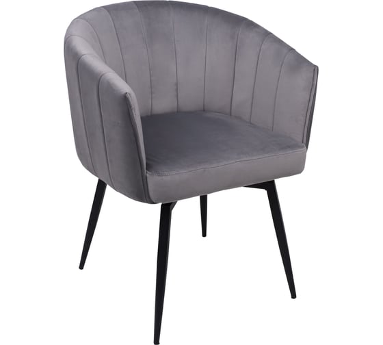 Изображение товара Кресло AKS Home MELON поворотное, серый велюр/черный 79675