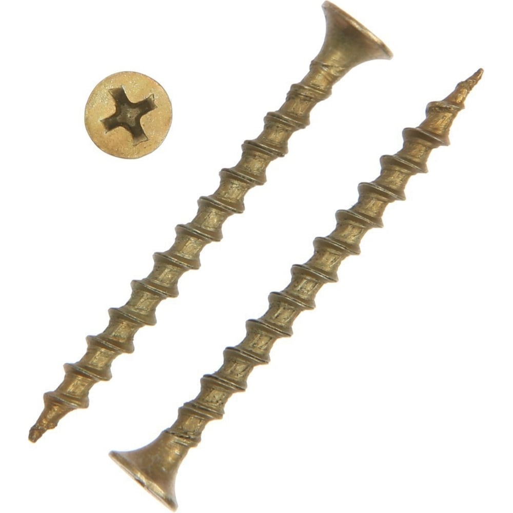 Изображение товара Саморез по дереву ТУНДРА 4.2x76 мм желтый цинк крупная резьба