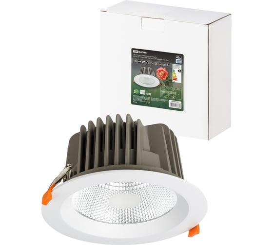 Изображение товара Встраиваемый светильник TDM ELECTRIC Даунлайт LED DCL-01-040 40 Вт, 4000 К, 80 Ra, IP20, прозрачный расс., SQ0369-0407