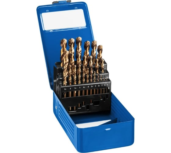 Изображение товара Набор сверл по металлу ЗУБР Кобальт 25 шт, 1-13 мм, сталь Р6М5К5 29626-H25