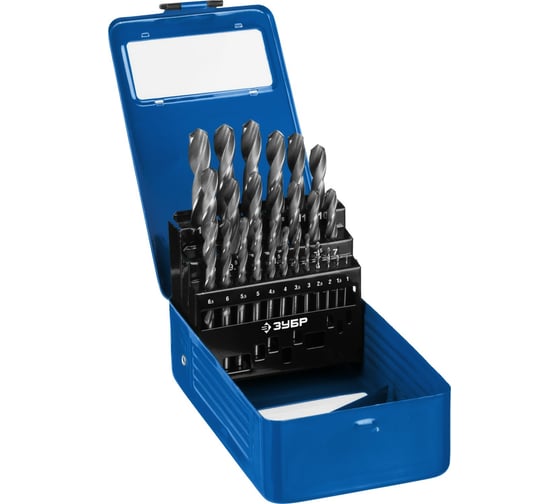 Изображение товара Набор сверл по металлу ЗУБР Профессионал сталь Р6М5, 1-13 мм, 25 шт 29621-H25