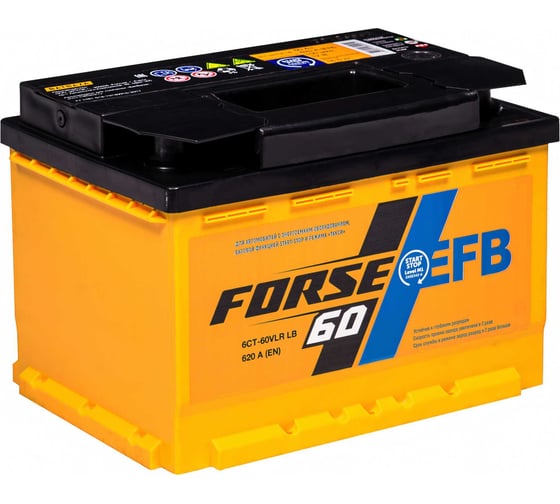 Изображение товара Аккумуляторная батарея FORSE EFB 6ст-60 VLR 0 LB 640A 560110051