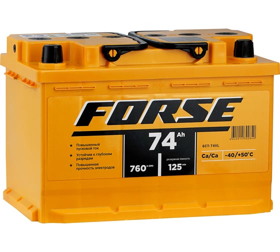 Изображение товара Аккумуляторная батарея FORSE 6ст-74 VL 1 760A 574111050
