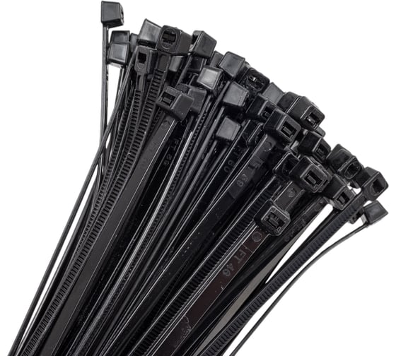 Изображение товара Нейлоновые хомуты РемоКолор черные 400 х 4,8 мм, 100 47-3-404