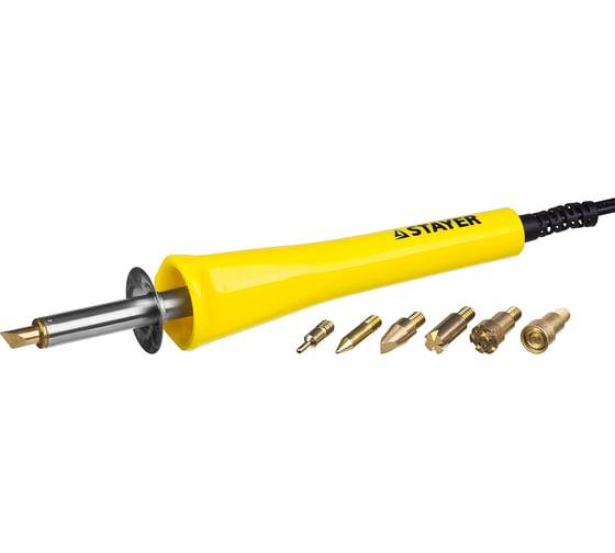 Изображение товара Прибор для выжигания STAYER с набором насадок, 6шт 45225