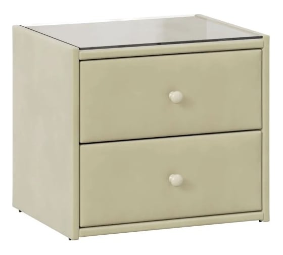 Изображение товара Прикроватная тумба BONMEBEL Куба ткань велюр бежевый 0004.21.000/87