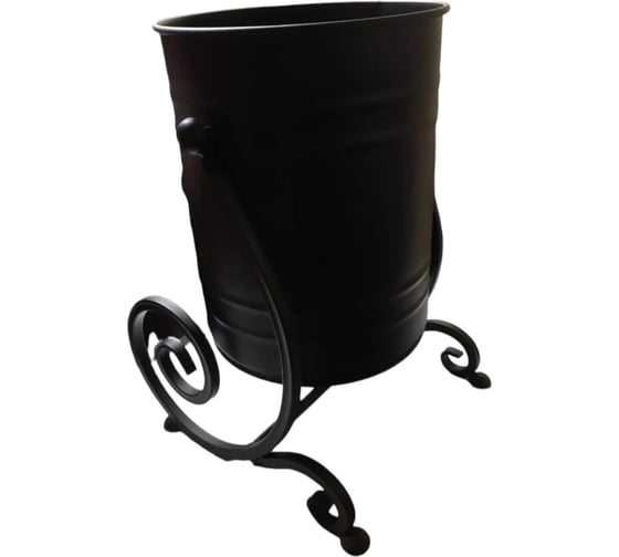 Изображение товара Урна КЗНМ диаметр 36 см, высота 48 см, металл, черный, с элементами ковки 530876