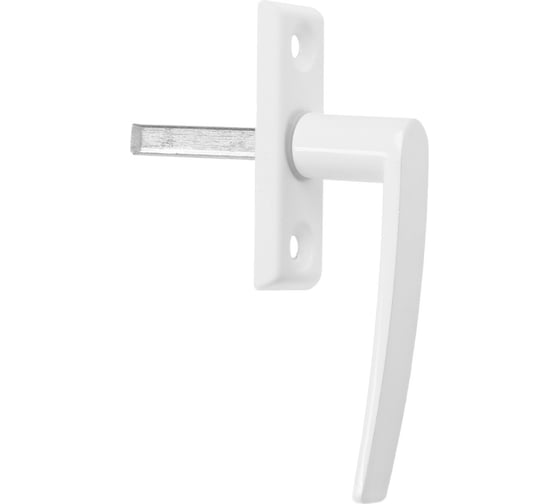 Изображение товара Оконная ручка ТУНДРА металлическая, d=7 мм, штырь 35 мм, длина 80 мм, цвет белый 9624164