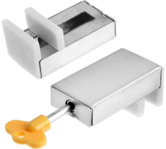 Изображение товара Замок блокиратор для окон и дверей ТУНДРА нержавеющая сталь 7116082