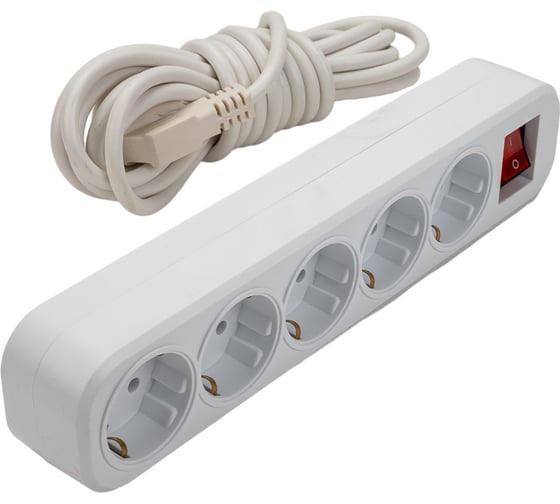Изображение товара Сетевой удлинитель ПЕРЕСВЕТ+ с заземлением на 5 гнезда с переключателем шнур ПВС 31 5м 4620003922381