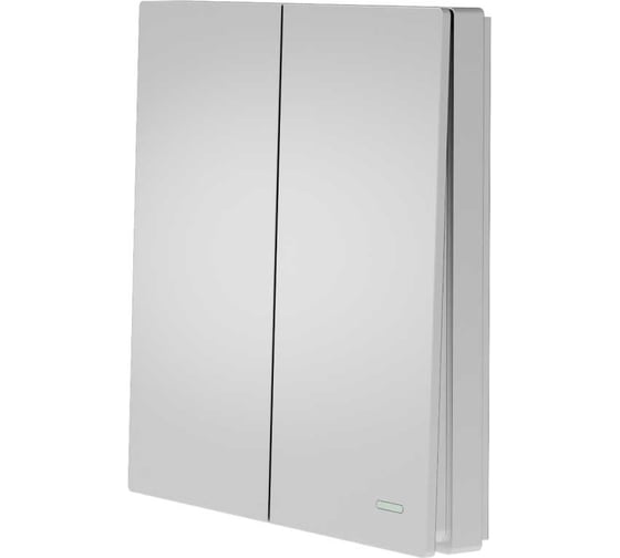 Изображение товара Беспроводной выключатель GRITT Evolution 2-клавишный серебристый, IP67, без реле 14014