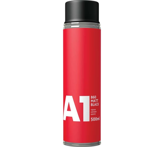Изображение товара Краска A1 860 MATT BLACK черная матовая, в аэрозоли, 400 мл 860BM-520